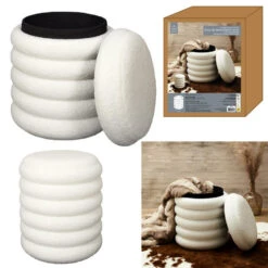 Home Deco Factory Poef/krukje - Boucle - Wit - D37 X H44 Cm 13 Home Deco Factory Poef/krukje - Boucle - Wit - D37 X H44 Cm -Meubelpromotie 13c26dcf9abd402e9f6becede566e6b7