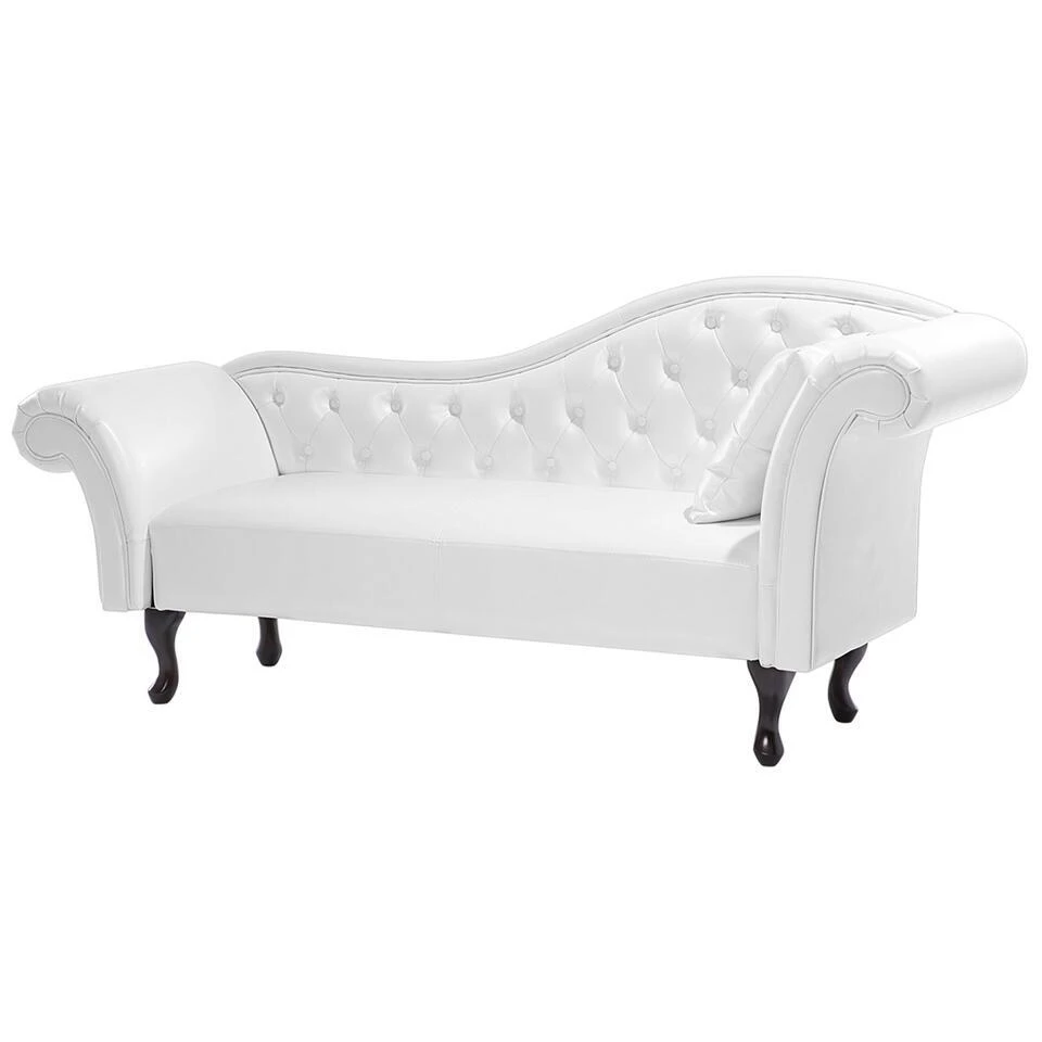 LATTES - Chaise Longue - Wit - Rechterzijde - Kunstleer 8 LATTES - Chaise Longue - Wit - Rechterzijde - Kunstleer - Afbeelding 6