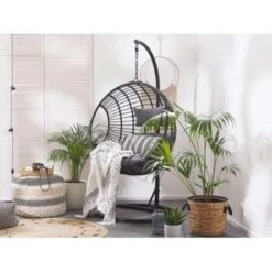 Beliani Hangstoel ASPIO - Zwart Pe Rotan 8 Beliani Hangstoel ASPIO - Zwart Pe Rotan -Meubelpromotie 1498029831 0102