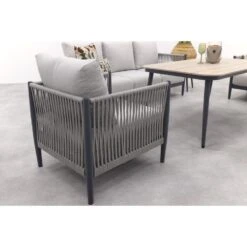 GI Diamo Stoel/bank Lounge-diningset (4-delig) - Carbon Black/Zand -Meubelpromotie 1544a69abb17436bb5c353dda569b44e