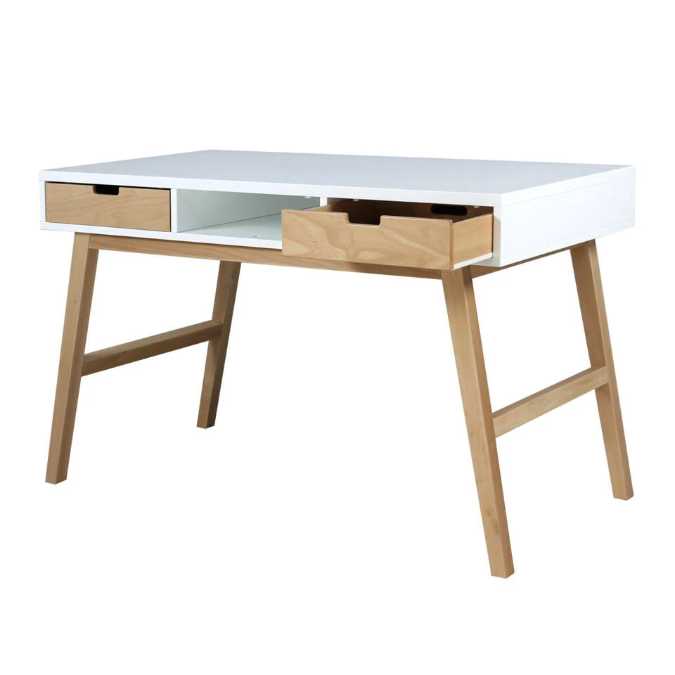 Bopita Lynn Bureau - Wit/Naturel (Exclusief 3 Laden) 5 Bopita Lynn Bureau - Wit/Naturel (Exclusief 3 Laden) - Afbeelding 3