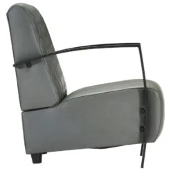 VidaXL Fauteuil Echt Leer Grijs -Meubelpromotie 1577891094 0102