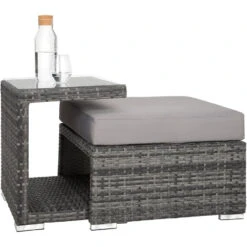 Tectake Wicker Loungeset San Marino Met Aluminium Frame, Grijs -Meubelpromotie 16a75751f91140728017187a7f17b02b