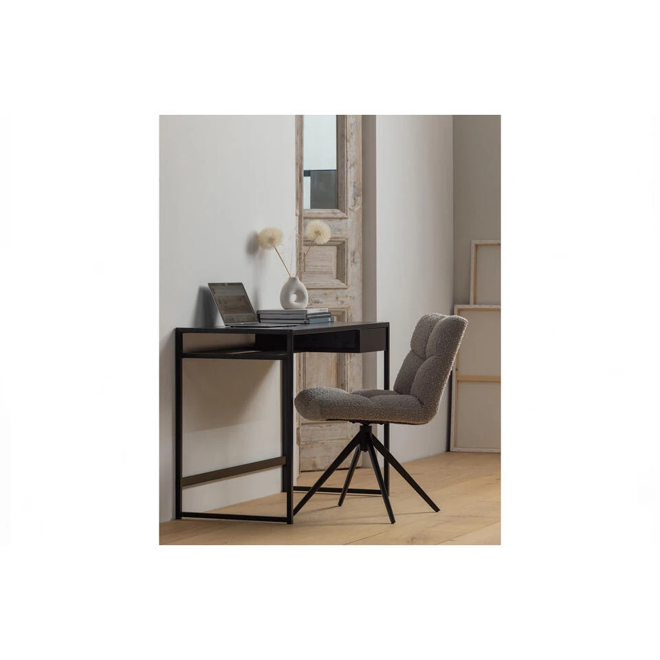 WOOOD Teun Bureau Met Lade - Metaal - Zwart - 110x76x50 4 WOOOD Teun Bureau Met Lade - Metaal - Zwart - 110x76x50 - Afbeelding 2