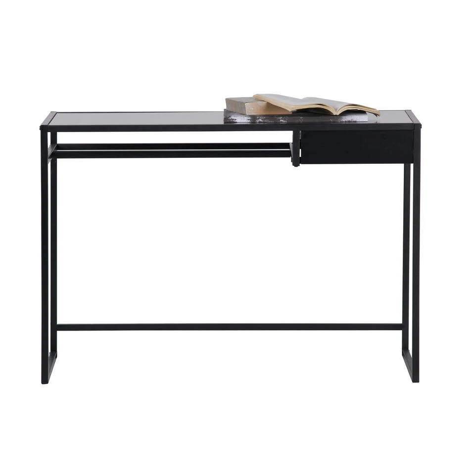 WOOOD Teun Bureau Met Lade - Metaal - Zwart - 110x76x50 6 WOOOD Teun Bureau Met Lade - Metaal - Zwart - 110x76x50 - Afbeelding 4
