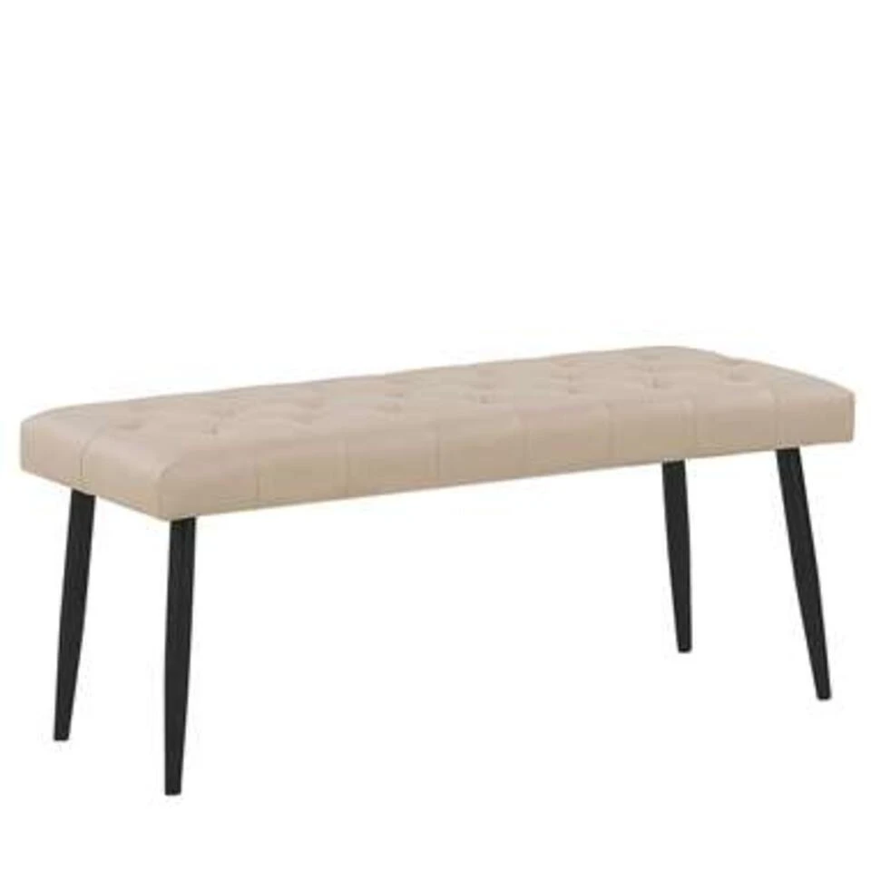 ESSONNE - Hocker - Beige - Kunstleer 3 ESSONNE - Hocker - Beige - Kunstleer