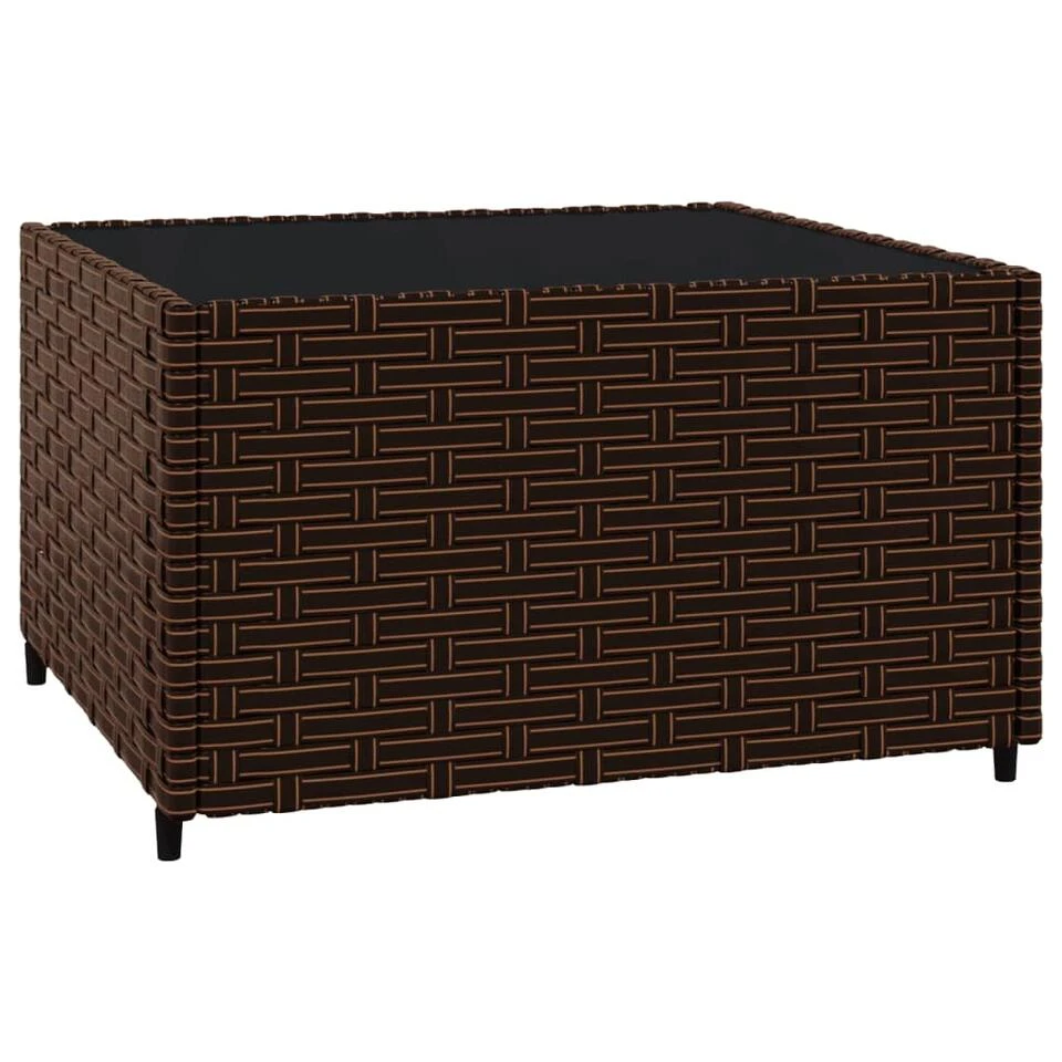 VidaXL - Loungeset - Bruin - Poly Rattan - 3 Stuks - Met Kussens 9 VidaXL - Loungeset - Bruin - Poly Rattan - 3 Stuks - Met Kussens - Afbeelding 7
