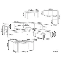 MESSINA - Loungeset Voor 5 - Wit/Groen - Aluminium -Meubelpromotie 19090b5a14954d6a82feba1f27ee90c0