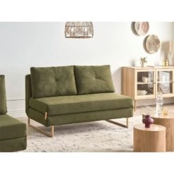 JERSLEV - 3-zits Slaapbank - Groen - Stof -Meubelpromotie 198e39db55024bbdb46a59cf45e78068