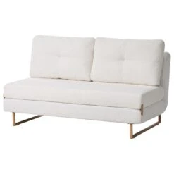 JERSLEV - 3-zits Slaapbank - Off-white - Bouclé -Meubelpromotie 1a554fe2171946de9ea6b07adf633218