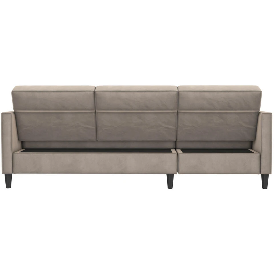 Hartford - 3-zits Slaapbank In Taupe Fluweel 9 Hartford - 3-zits Slaapbank In Taupe Fluweel - Afbeelding 7