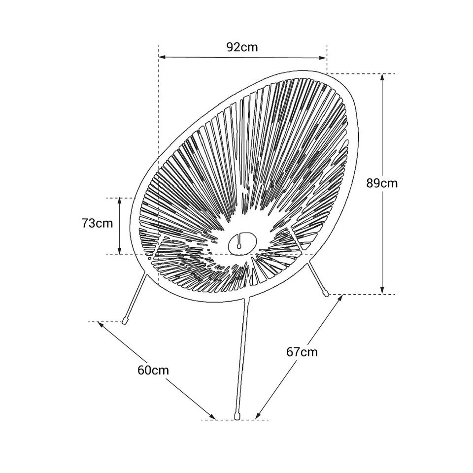 Happy Garden Leunstoel ACAPULCO - Grijs - PVC 6 Happy Garden Leunstoel ACAPULCO - Grijs - PVC - Afbeelding 4