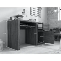 Meubella - Bureau Monaco - Truffel Eiken - 120 Cm -Meubelpromotie 20ec84789dfb4118b5fdb0ddc34884ba