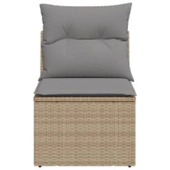 VidaXL - Tuinbank Zonder Armleuning - Beige - Poly Rattan - Met Kussens 16 VidaXL - Tuinbank Zonder Armleuning - Beige - Poly Rattan - Met Kussens -Meubelpromotie 2191f835cc4448fe8f90f95306821b34