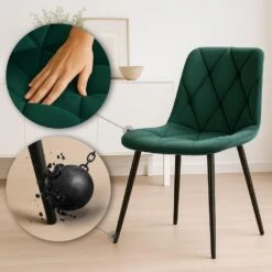 CLP Set Van 2 Eetkamerstoel Clairton Zwart Frame - Fluweel - Groen 12 CLP Set Van 2 Eetkamerstoel Clairton Zwart Frame - Fluweel - Groen -Meubelpromotie 22276c77e8414f9da4cf0bdec192b5f2