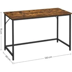 Parya Home - Computer Bureau - Bruin-zwart - 120 X 60 X 75 Cm -Meubelpromotie 224acbd8d80f427caffff56616b99f08