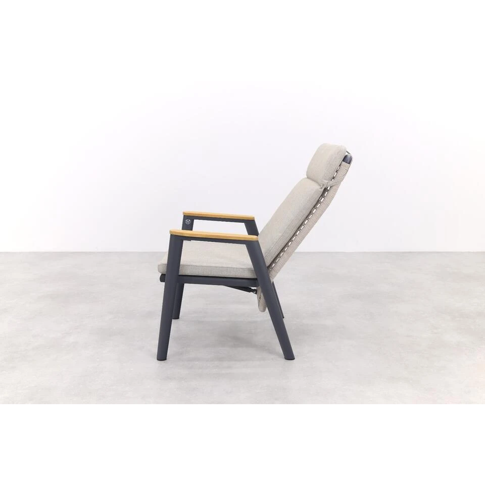 VDG Solaro Verstelbare Dining Tuinstoel - Light Rope / Teak Arm 12 VDG Solaro Verstelbare Dining Tuinstoel - Light Rope / Teak Arm - Afbeelding 10