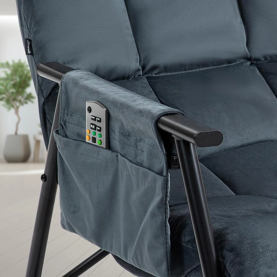 CLP Schommelstoel Cathy Fluweel - Donkergrijs 8 CLP Schommelstoel Cathy Fluweel - Donkergrijs - Afbeelding 6