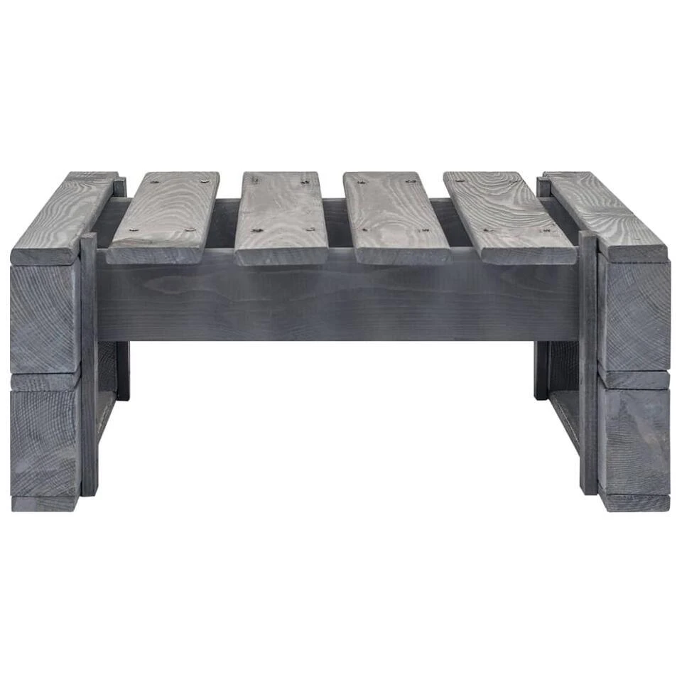 VidaXL - Tuinhocker Pallet - Grijs - Grenenhout 6 VidaXL - Tuinhocker Pallet - Grijs - Grenenhout - Afbeelding 4