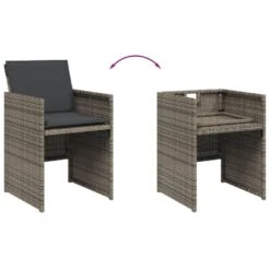 VidaXL - Tuinstoelen Met Kussens - Grijs - Poly Rattan - 4 Stuks -Meubelpromotie 23a0f789f1364b39b96eb59c9b9588e0