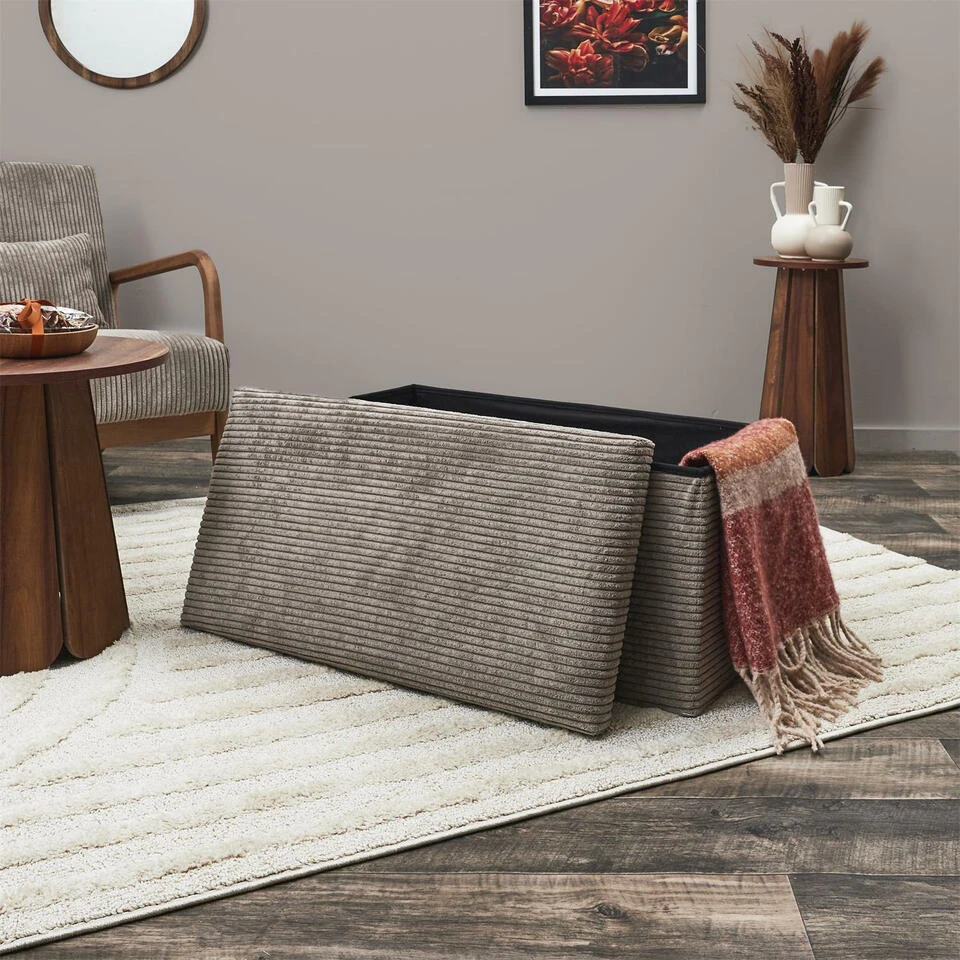 Home Deco Poef - Cocoonen - MDF/polyester - Taupe - 76 X 38 Cm 10 Home Deco Poef - Cocoonen - MDF/polyester - Taupe - 76 X 38 Cm - Afbeelding 8