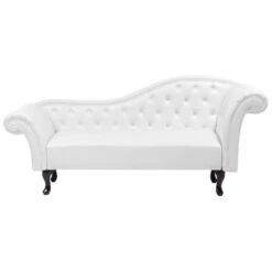 LATTES - Chaise Longue - Wit - Rechterzijde - Kunstleer 19 LATTES - Chaise Longue - Wit - Rechterzijde - Kunstleer -Meubelpromotie 25a2446619614378b2429a7db57b14c1