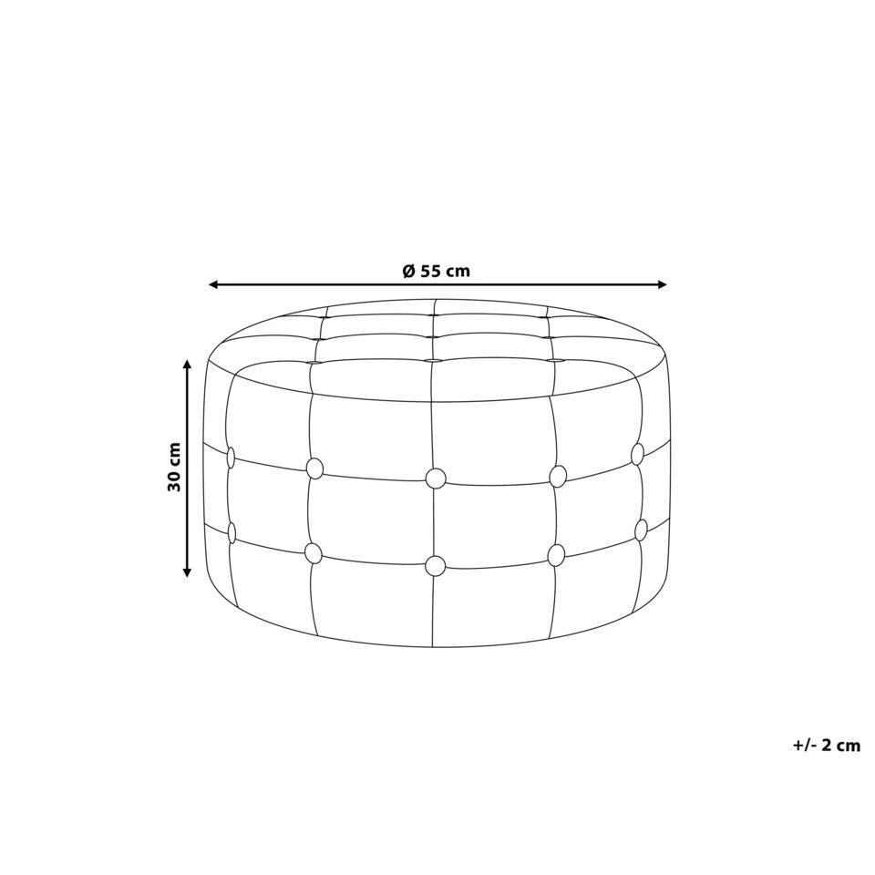 Beliani Poef TAMPA - Beige Fluweel 5 Beliani Poef TAMPA - Beige Fluweel - Afbeelding 3