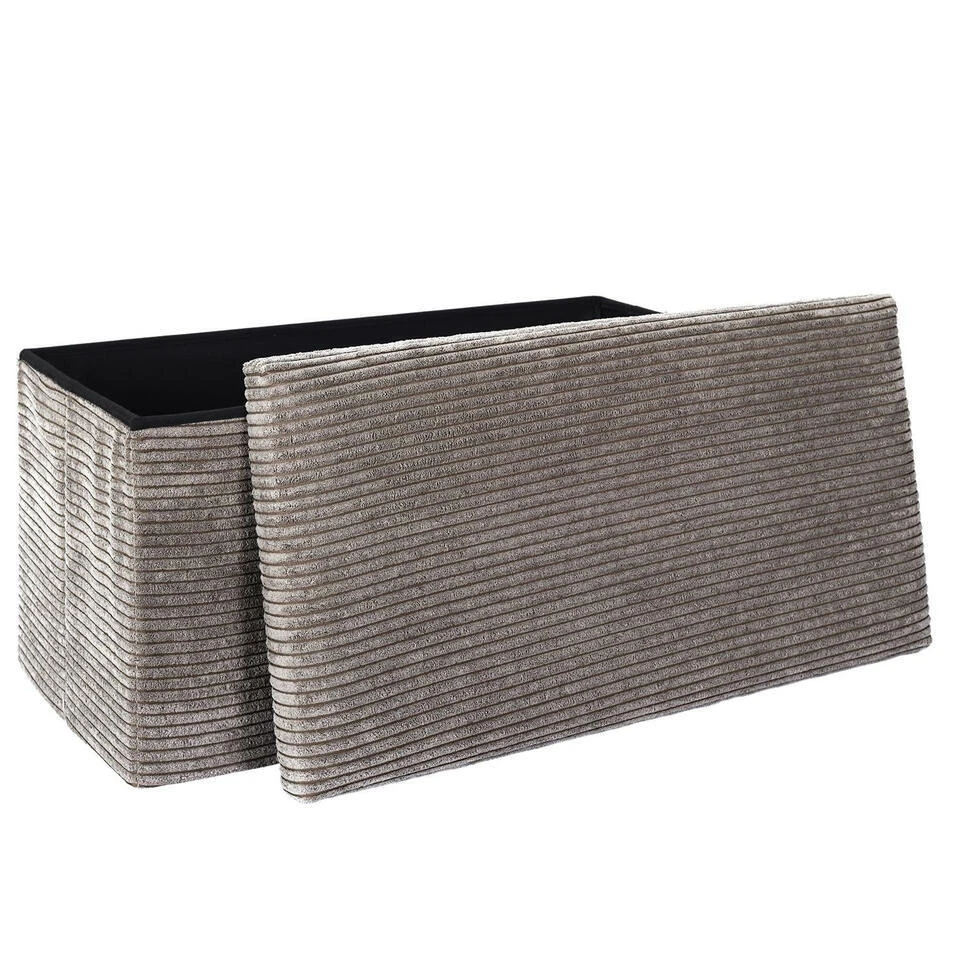 Home Deco Poef - Cocoonen - MDF/polyester - Taupe - 76 X 38 Cm 4 Home Deco Poef - Cocoonen - MDF/polyester - Taupe - 76 X 38 Cm - Afbeelding 2