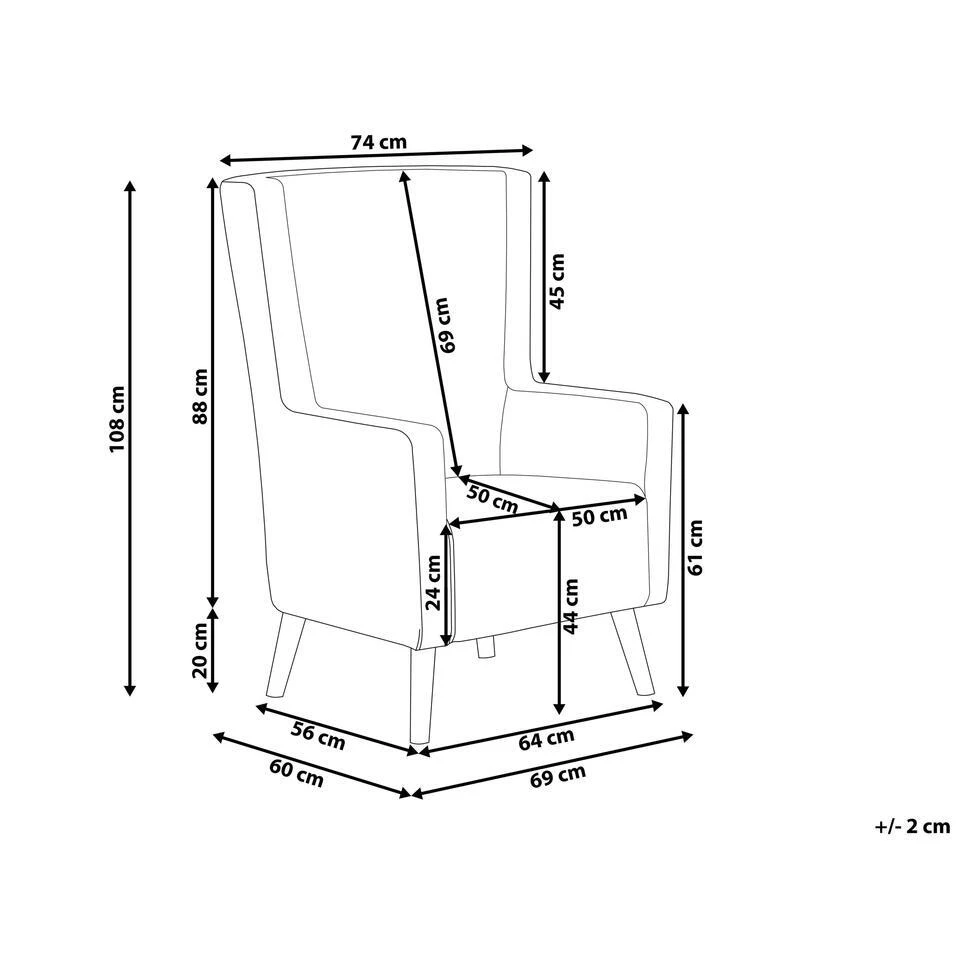 Beliani Oorfauteuil ONEIDA - Groen Fluweel 5 Beliani Oorfauteuil ONEIDA - Groen Fluweel - Afbeelding 3