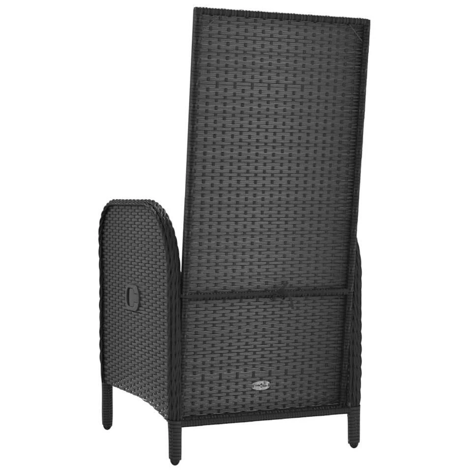 VidaXL - Tuinstoelen - Zwart - Poly Rattan 9 VidaXL - Tuinstoelen - Zwart - Poly Rattan - Afbeelding 7