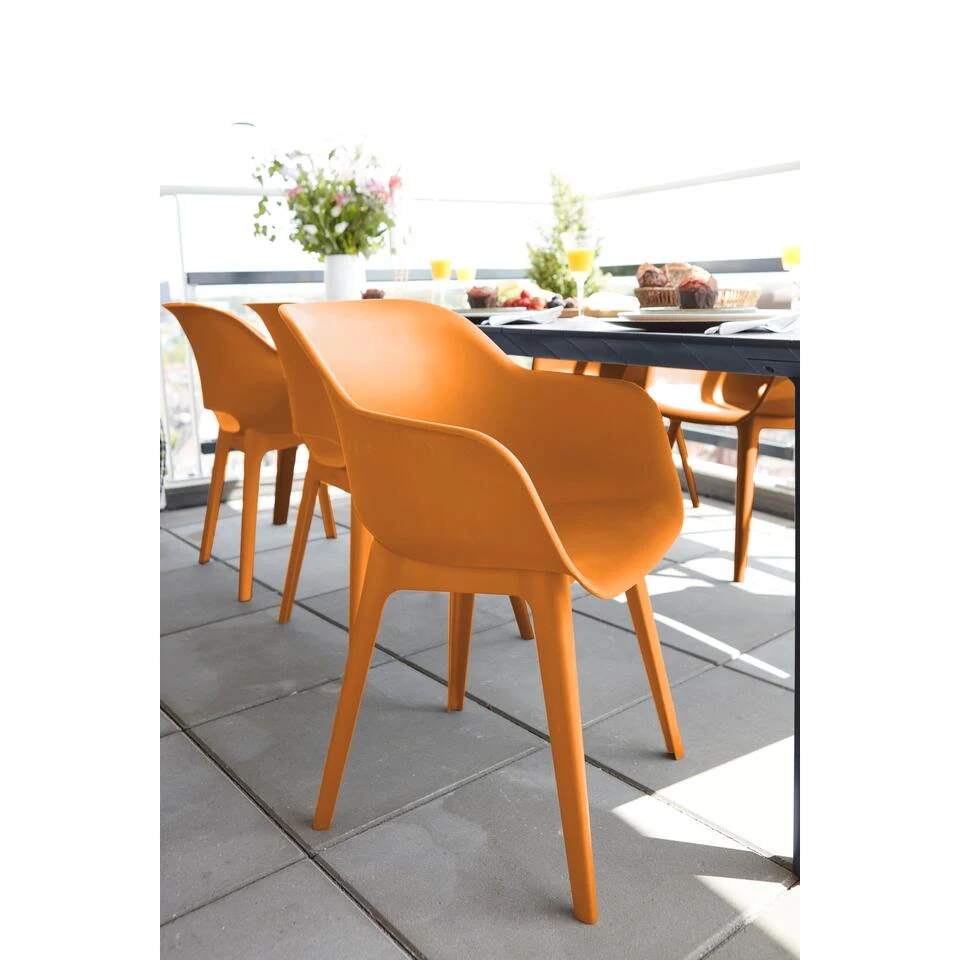 Keter Akola Tuinstoelen - 2 Stuks -56.5x55x80cm - Oranje 4 Keter Akola Tuinstoelen - 2 Stuks -56.5x55x80cm - Oranje - Afbeelding 2