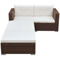 VidaXL 3-delige Overig Loungeset Met Kussens Poly Rattan Bruin 8 VidaXL 3-delige Overig Loungeset Met Kussens Poly Rattan Bruin -Meubelpromotie 2946648d00ea41819e5bdb98a12f2580