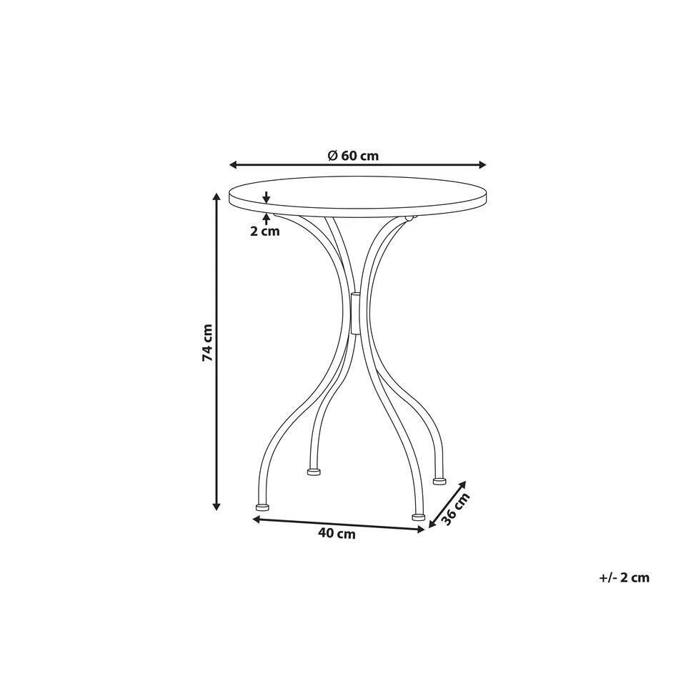 SPELLO - Tuintafel - Wit - Metaal 5 SPELLO - Tuintafel - Wit - Metaal - Afbeelding 3