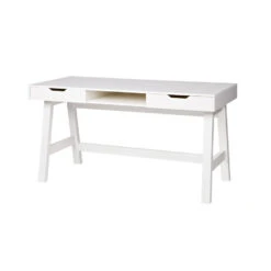 WOOOD Nikki Bureau - Grenenhout - Wit - 75x140x62 -Meubelpromotie 2f74a96b87d44234bc44b5a11b452cf4