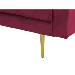 MIRAMAS - Chaise Longue - Rood - Rechterzijde - Fluweel -Meubelpromotie 2f8a2a5895cc4c42a160eb5fbbbc09df