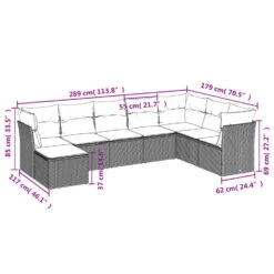 VidaXL 8-delige Loungeset Met Kussens - 8 Personen - Grijs - Poly Rattan 7 VidaXL 8-delige Loungeset Met Kussens - 8 Personen - Grijs - Poly Rattan -Meubelpromotie 314c328f798b4ed6b9a7344e4f10f5fd