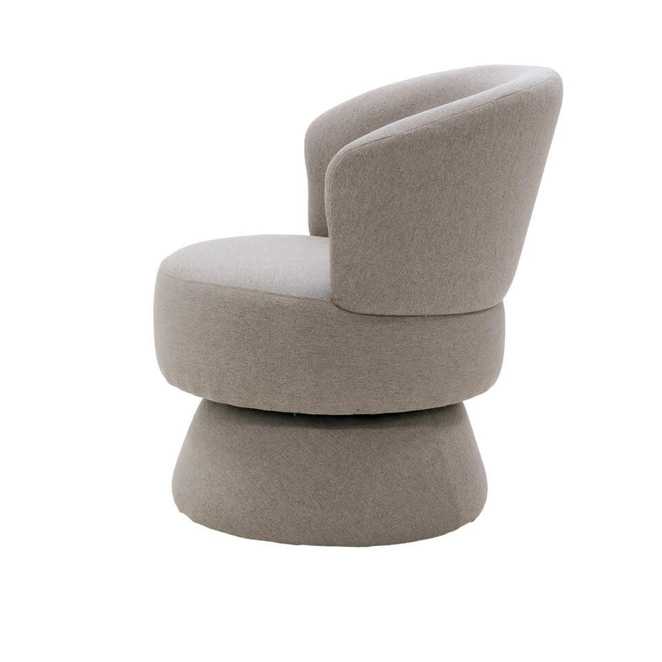Draaifauteuil Taupe Stof - 65x64x79cm - Zithoogte 45cm - Moïse 6 Draaifauteuil Taupe Stof - 65x64x79cm - Zithoogte 45cm - Moïse - Afbeelding 4