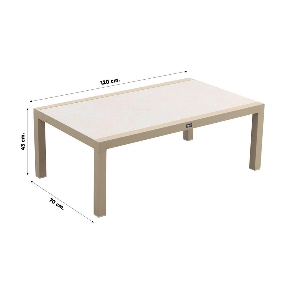 VDG Atlanta Loungetafel 120x70 Cm. - Latte 4 VDG Atlanta Loungetafel 120x70 Cm. - Latte - Afbeelding 2