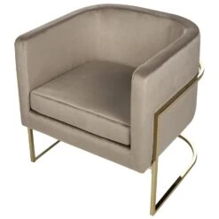 SIRKKA - Fauteuil - Taupe - Fluweel 18 SIRKKA - Fauteuil - Taupe - Fluweel -Meubelpromotie 339c567f4a994ab29ea1adb9b0284f85