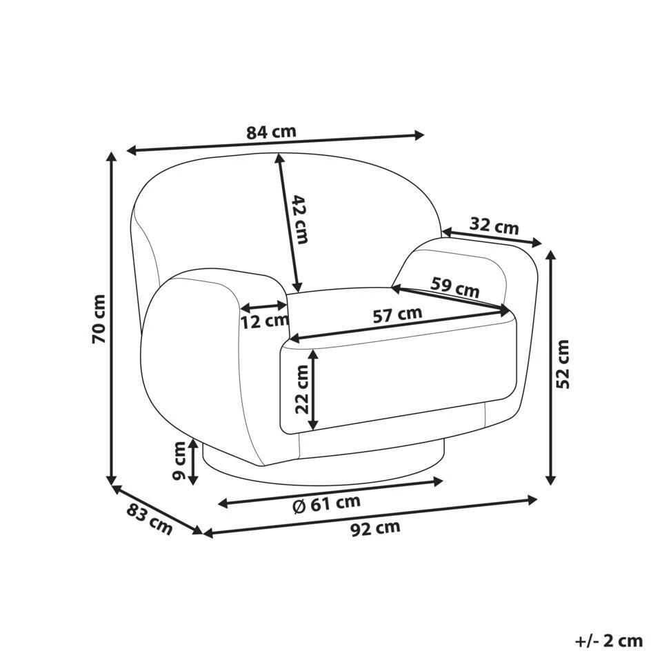 LEJRE - Fauteuil - Lichtbeige - Polyester 6 LEJRE - Fauteuil - Lichtbeige - Polyester - Afbeelding 4