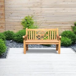 CLP Teakbank Florida 120 Cm -Meubelpromotie 35e991471b6b47538dd45b750a3487fa