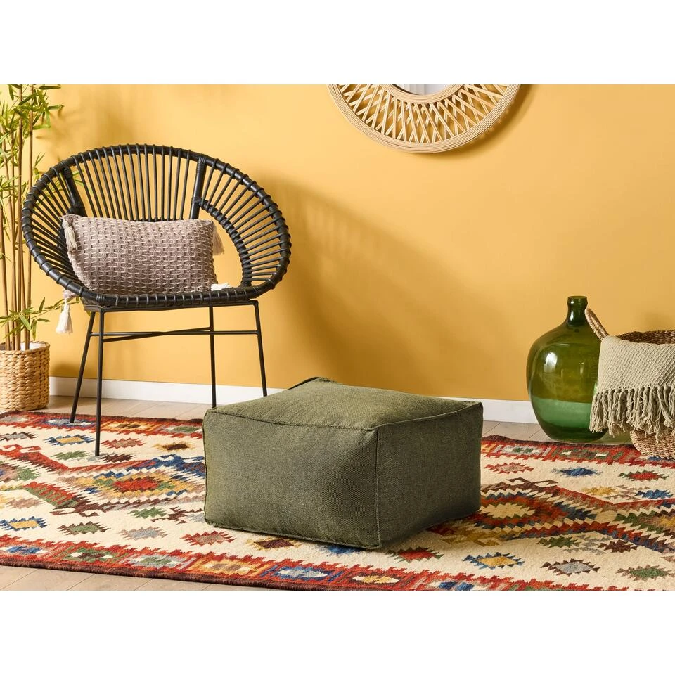 Beliani Poef MUKKI - Groen Polyester 4 Beliani Poef MUKKI - Groen Polyester - Afbeelding 2