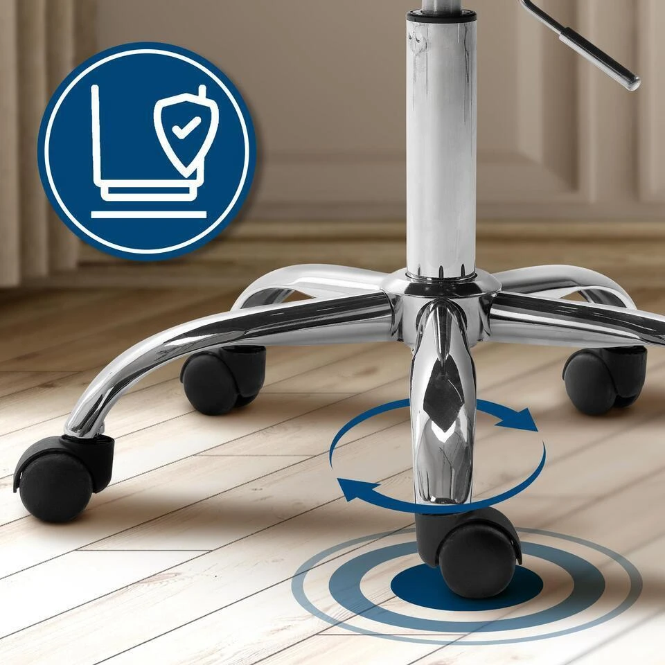 CLP Bureaustoel Alamosa Chroom Frame - Kunstleer - Grijs 8 CLP Bureaustoel Alamosa Chroom Frame - Kunstleer - Grijs - Afbeelding 6