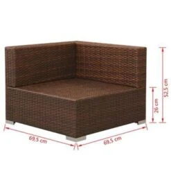 VidaXL 3-delige Overig Loungeset Met Kussens Poly Rattan Bruin 9 VidaXL 3-delige Overig Loungeset Met Kussens Poly Rattan Bruin -Meubelpromotie 379e60062b654bdd8bd64a4cd3710b2b