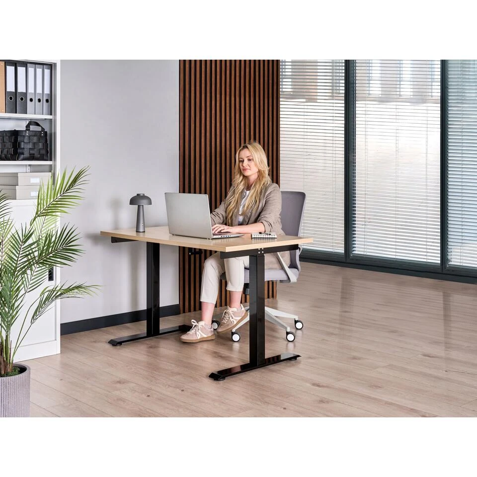 DESTINES - Sta-bureau - Zwart/Lichtbruin - 120 X 72 Cm - Vezelplaat 4 DESTINES - Sta-bureau - Zwart/Lichtbruin - 120 X 72 Cm - Vezelplaat - Afbeelding 2