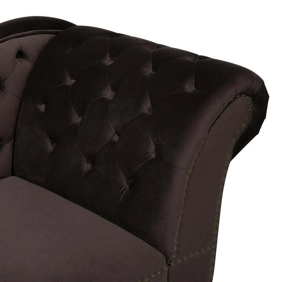 NIMES - Chaise Longue - Bruin - Rechterzijde - Fluweel 11 NIMES - Chaise Longue - Bruin - Rechterzijde - Fluweel - Afbeelding 9