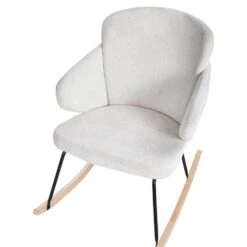 VIKEN - Schommelstoel - Wit - Polyester -Meubelpromotie 38cdbdc9148f4351a0ae6f991328190a