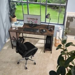 Tectake Bureau Stoke 137x55x75cm, Industrieel Hout Donker, Rustiek -Meubelpromotie 3959699bd4bc495ea383351427ed3150