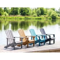 Beliani Tuinstoel ADIRONDACK - Lichte Houtkleur Kunsthout -Meubelpromotie 398dcd3adff443a8ae4204e47fc165ef