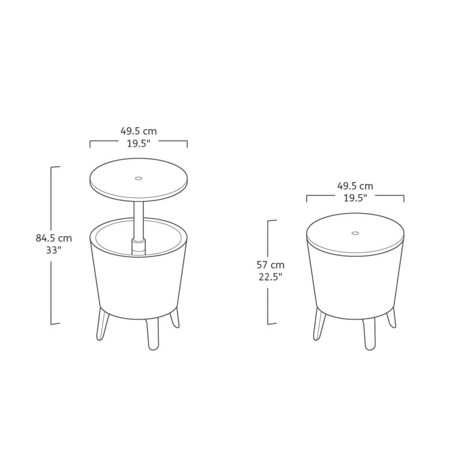 Keter Coolbar Partytafel - 49.5x49.5x57cm - Groen 4 Keter Coolbar Partytafel - 49.5x49.5x57cm - Groen - Afbeelding 2